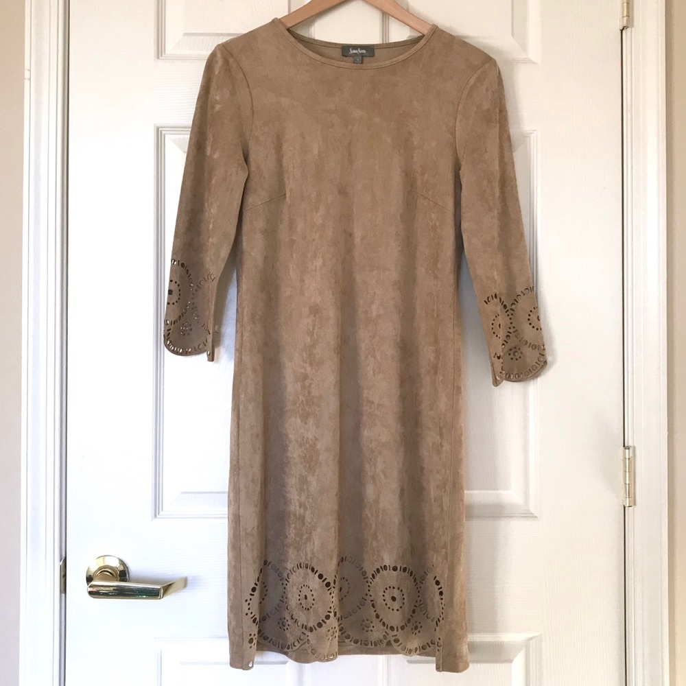Neiman Marcus super soft tan dress with cutouts